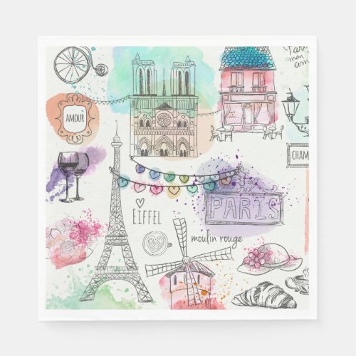 Paris Luncheon Paper Napkins