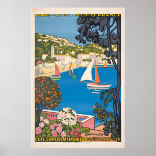 Paris Lyon Mediterranee Vintage French Travel Poster