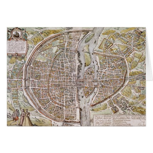 PARIS MAP, 1581 (Front Horizontal)