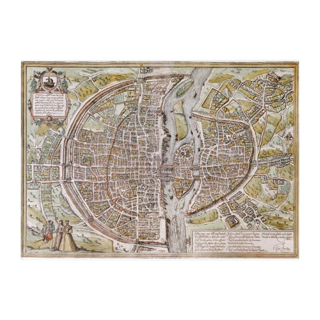 PARIS MAP, 1581 ACRYLIC PRINT (Front)