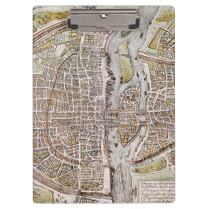 PARIS MAP, 1581 CLIPBOARD