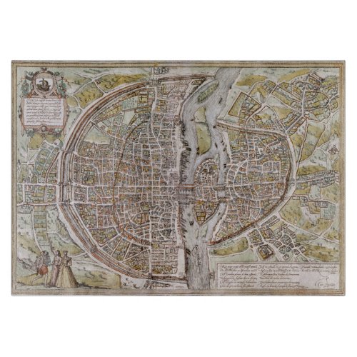 PARIS MAP 1581 CUTTING BOARD