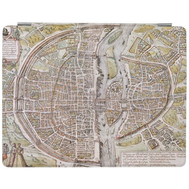 PARIS MAP, 1581 iPad SMART COVER (Horizontal)