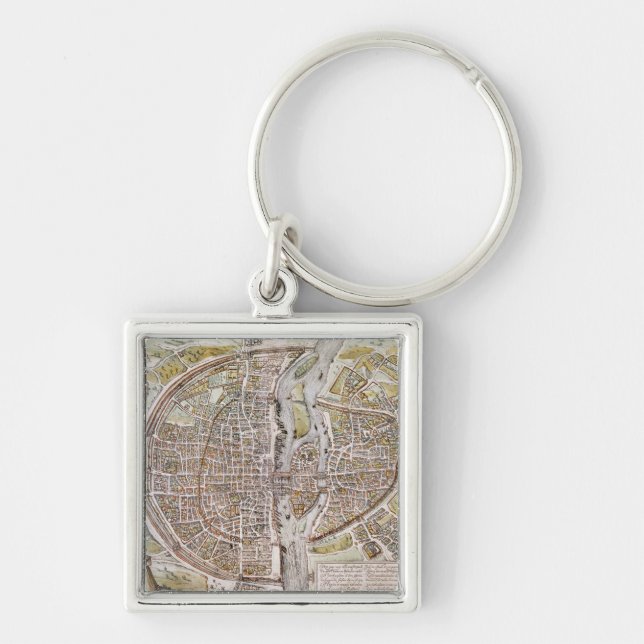 PARIS MAP, 1581 KEYCHAIN (Front)
