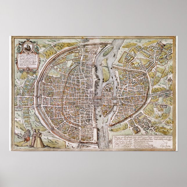 PARIS MAP, 1581 POSTER (Front)