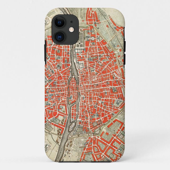 Paris Map Case-Mate iPhone Case (Back)