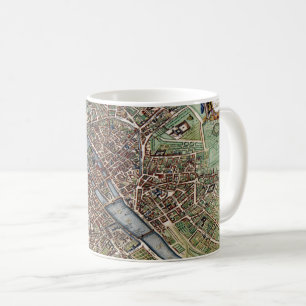 Paris map city old coffee mug