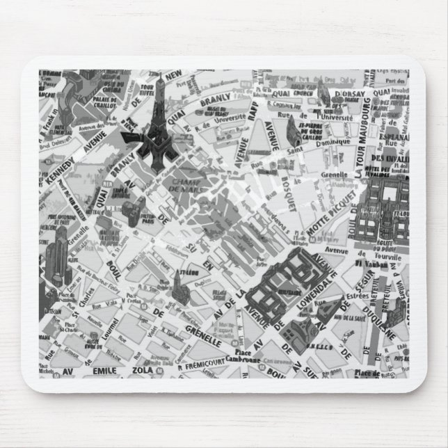 paris map mouse pad (Front)