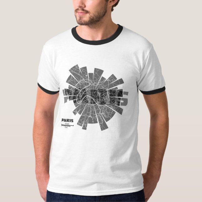 Paris Map Ringer T-Shirt (Front)