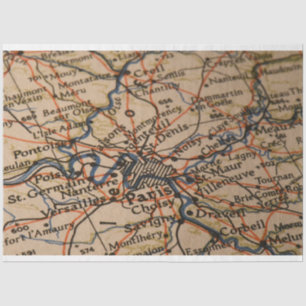 Paris Map Tissue Paper