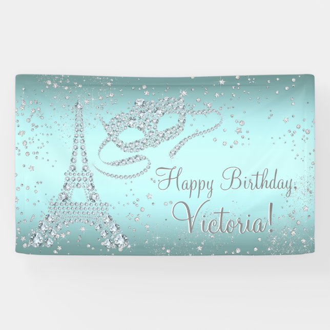 Paris Masquerade Birthday Party Banner (Horizontal)