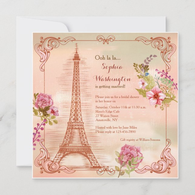 Paris Memories Autumn Invitation (Front)