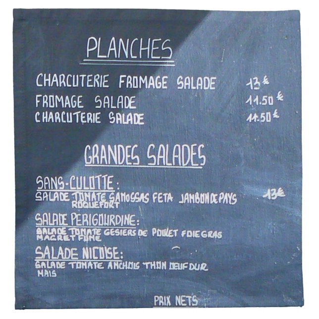 Paris Menu Napkin (Front)