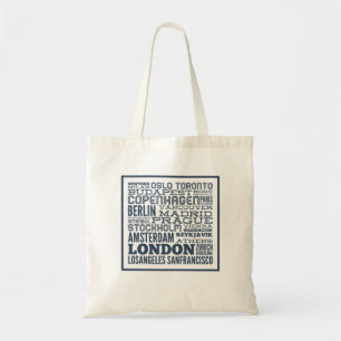 Paris, Milan, New York, Rome, Barcelone, Oslo, Tote Bag