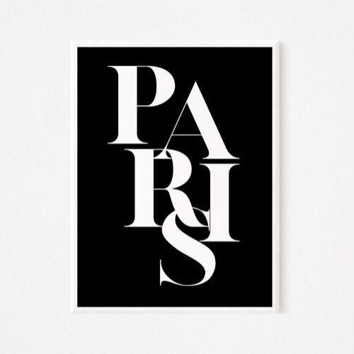 Paris Minimalist Graphic Quote Wall Art Poster