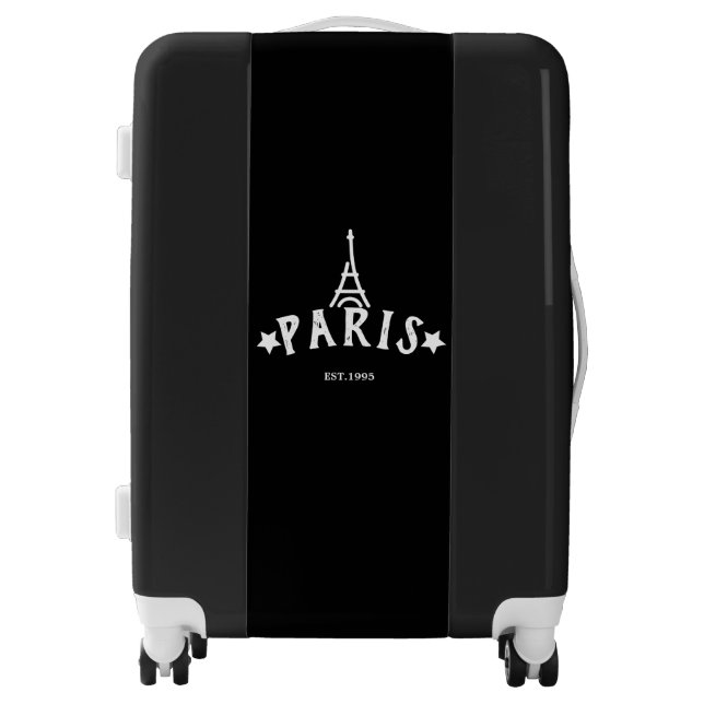 Paris Modern black and white travel elegant design Luggage (Front)