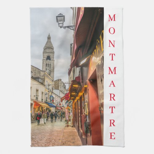 Paris Montmartre street view tea towel