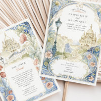 Paris Montmartre Wedding Watercolor Basilica