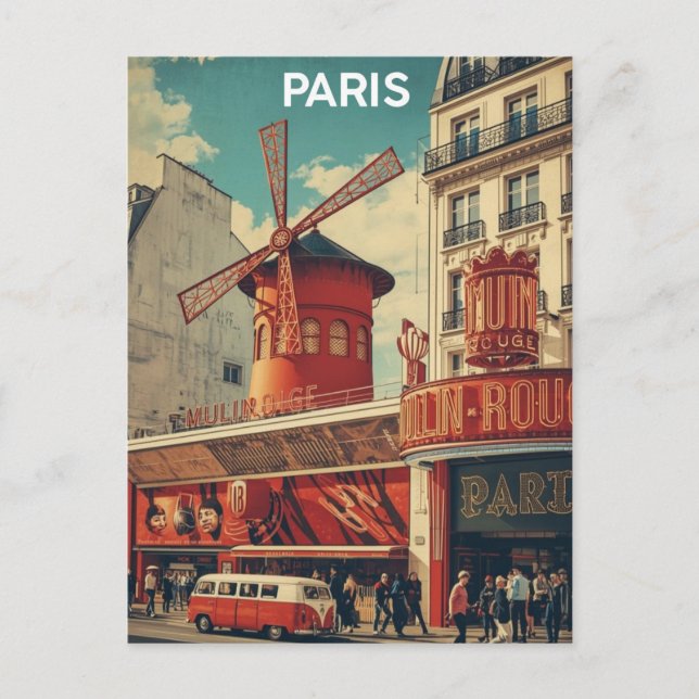 Paris Moulin Rouge Postcard (Front)