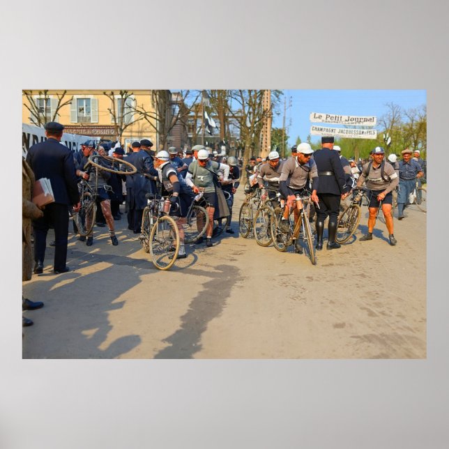 Paris-Nice Cyclists Auxerre Yonne France 1933 Poster (Front)