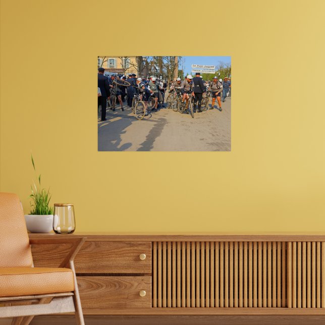 Paris-Nice Cyclists Auxerre Yonne France 1933 Poster (Living Room 2)