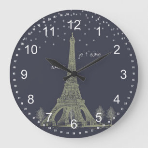Paris Night Large Clock