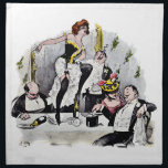 Paris Nightlife no.6 Napkin<br><div class="desc">1900 print depicting three French men enjoying the company of a couple French ladies. One gent pouring Champagne into his top hat, another has fallen asleep at the table. I have a total of six different Parisian nightlife scenes within my Zazzle store.</div>