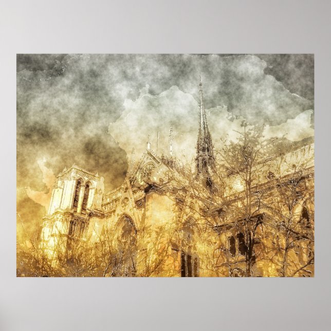 Paris Notre-Dame Cathedral Poster (Front)