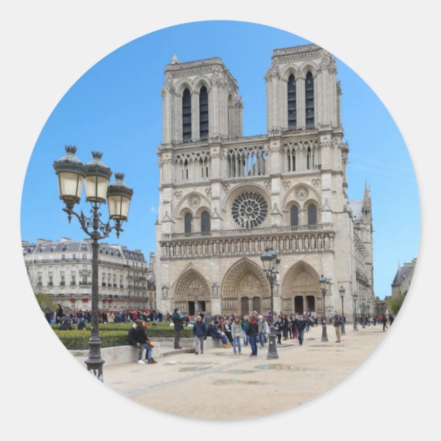 PARIS Notre Dame Classic Round Sticker (Front)