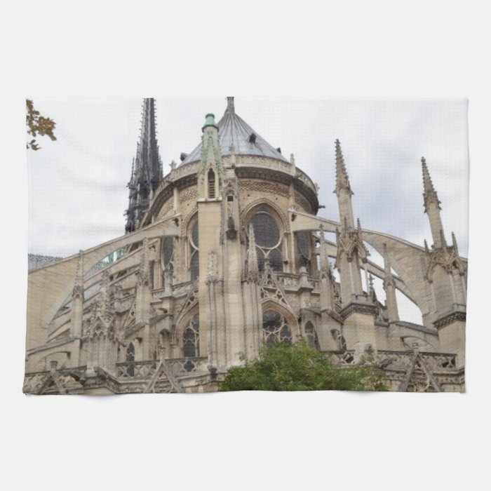 Paris Notre Dame Flying Buttresses Kitchen Towels