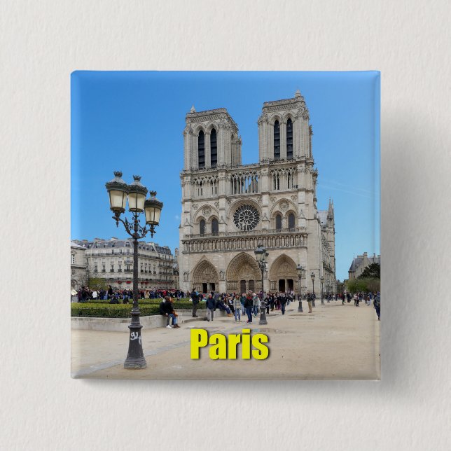 PARIS Notre Dame Pinback Button (Front)