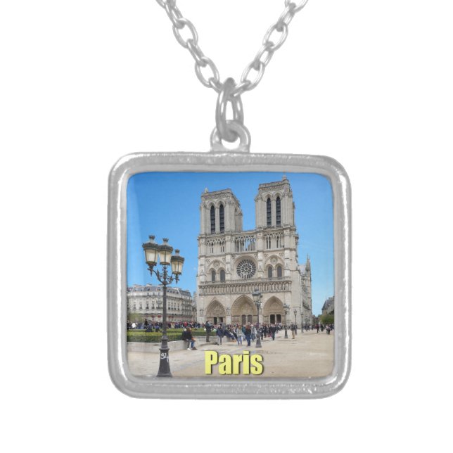 PARIS Notre Dame Silver Plated Necklace (Front)
