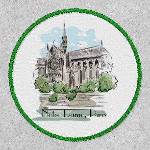 Paris Notre Dame Sketch Design Patch