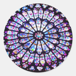 Paris Notre Dame stained glass - The Rose Window Classic Round Sticker