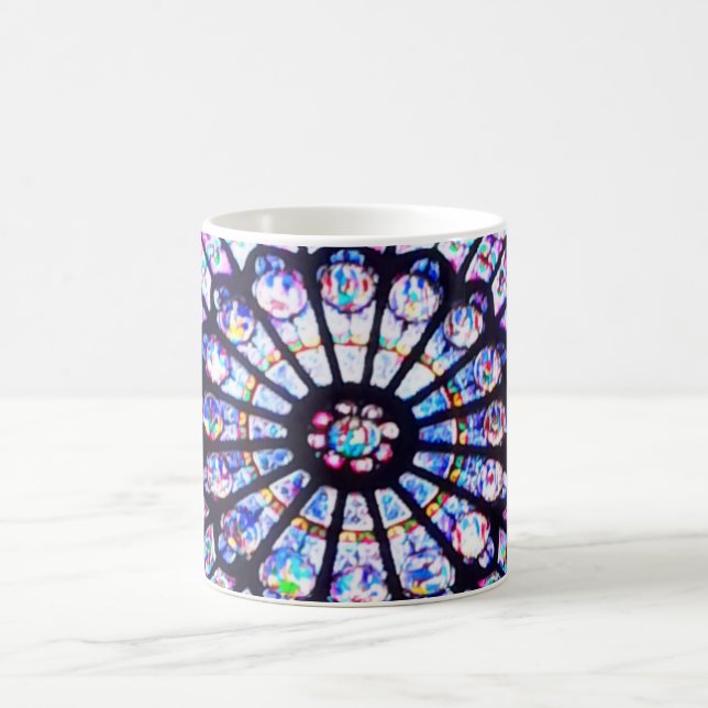 Paris Notre Dame stained glass - The Rose Window Coffee Mug (Center)