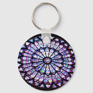 Paris Notre Dame stained glass - The Rose Window Keychain