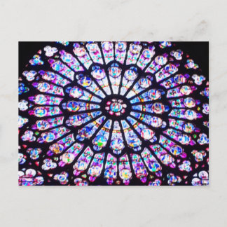 Paris Notre Dame stained glass - The Rose Window Postcard