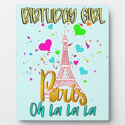 Paris Oh Lala Birthday Girl Eiffel Tower Matching Plaque