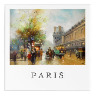 Paris on a Rainy Day Watercolor Painting Acrylic Print