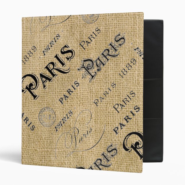 Paris on Burlap Binder (Front/Inside)