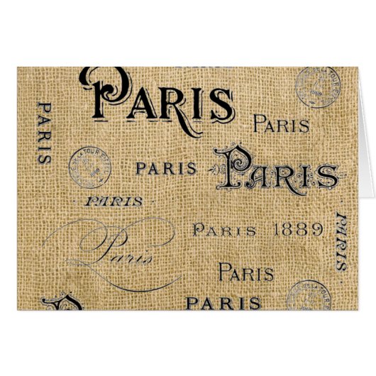 Paris on Burlap Cards (Front Horizontal)