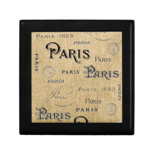 Paris on Burlap Gift Box