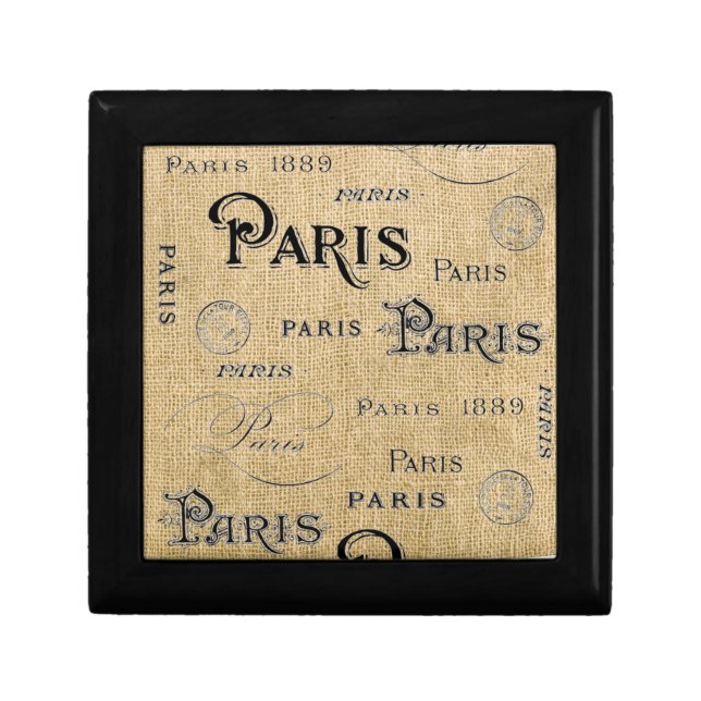 Paris on Burlap Gift Box (Front)