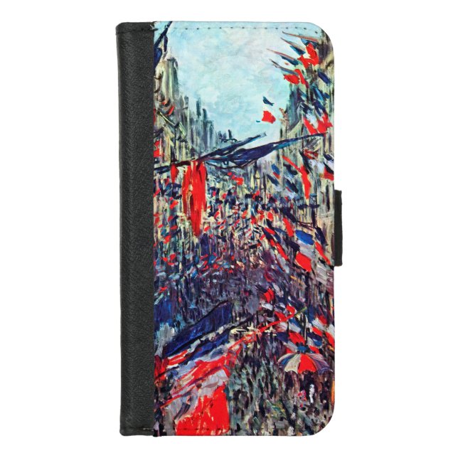 Paris on National Day, Claude Monet iPhone Wallet Case (Front)