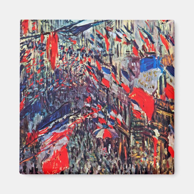 Paris on National Day, Claude Monet Magnet (Front)