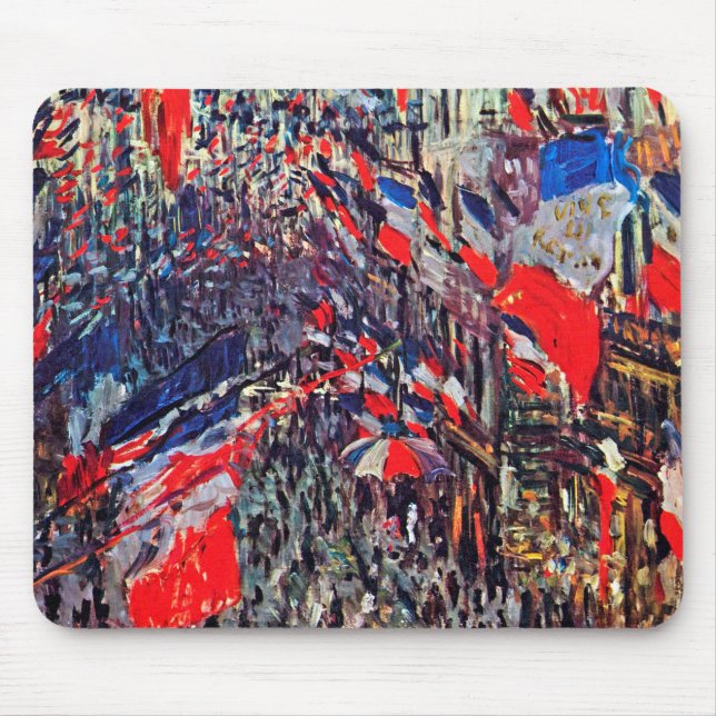 Paris on National Day, Claude Monet Mouse Pad (Front)