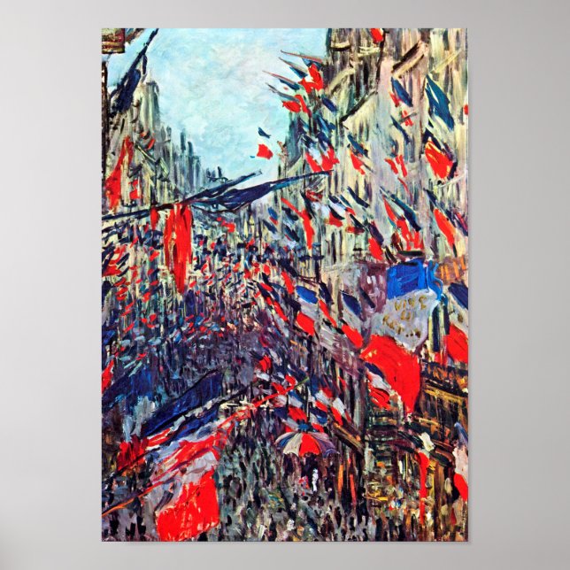 Paris on National Day, Claude Monet Poster (Front)