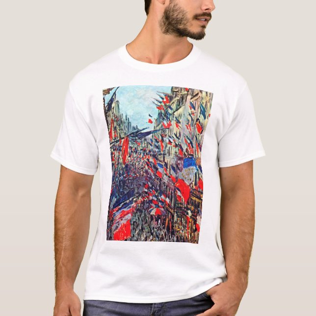 Paris on National Day, Claude Monet T-Shirt (Front)