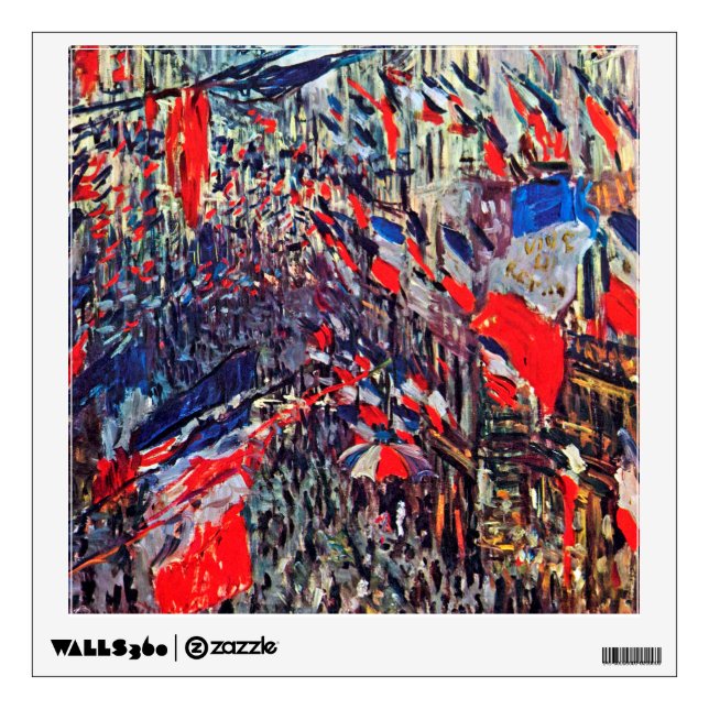 Paris on National Day, Claude Monet Wall Decal (Front)