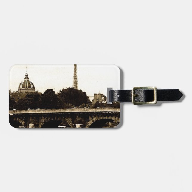 Paris on the Square Luggage Tag (Front Horizontal)